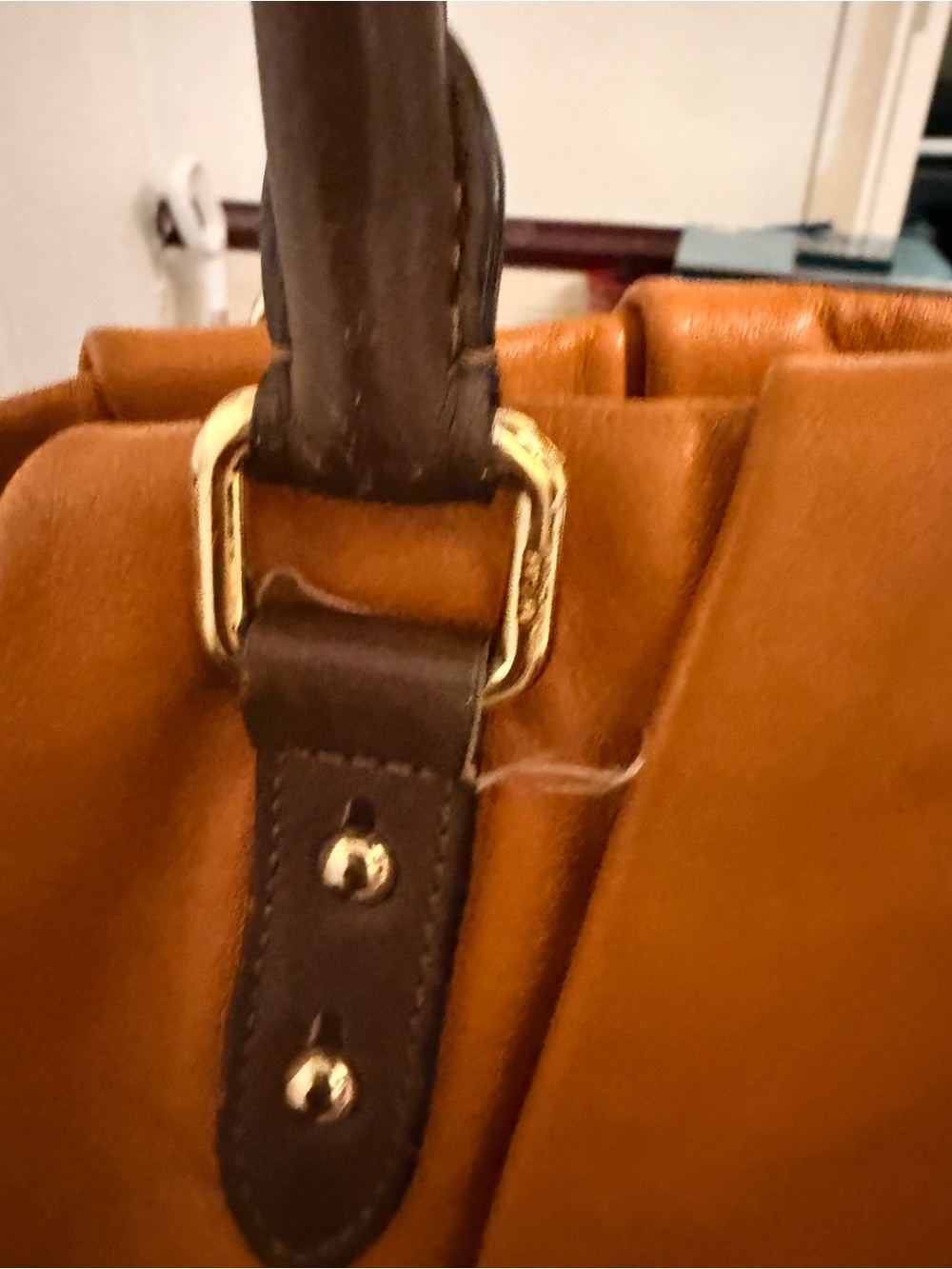MCM Cognac Leather Tote with Dark Brown Handles - Picture 10 of 16